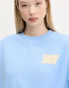 Tommy Jeans Памучен суичър в синьо с принт DW0DW21345