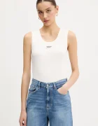 Tommy Jeans Памучен топ в бежово DW0DW21369