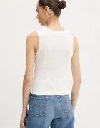 Tommy Jeans Памучен топ в бежово DW0DW21369