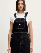 Tommy Jeans Памучна рокля в тъмносиньо къса със стандартна кройка DW0DW22555