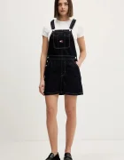 Tommy Jeans Памучна рокля в тъмносиньо къса със стандартна кройка DW0DW22555