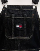 Tommy Jeans Памучна рокля в тъмносиньо къса със стандартна кройка DW0DW22555