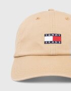 Tommy Jeans Памучна шапка с козирка в бежово с апликация AM0AM12020