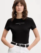 Tommy Jeans Памучна тениска дамска в черно DW0DW21550