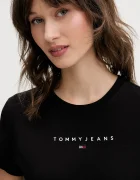 Tommy Jeans Памучна тениска дамска в черно DW0DW21550