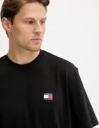 Tommy Jeans Памучна тениска в черно с апликация DM0DM21785
