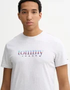 Tommy Jeans Памучна тениска в сиво с принт DM0DM22333