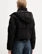 Tommy Jeans Пухено яке в черно зимен модел с уголемена кройка DW0DW21624