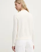 Tommy Jeans пуловер дамски от памук бежов DW0DW20159
