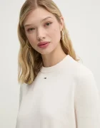 Tommy Jeans пуловер дамски от памук бежов DW0DW20159