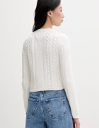 Tommy Jeans пуловер дамски от памук бежов DW0DW22301