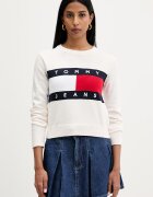 Tommy Jeans пуловер дамски от памук бежов DW0DW22930