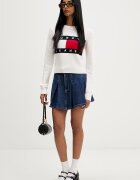 Tommy Jeans пуловер дамски от памук бежов DW0DW22930