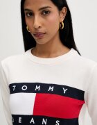 Tommy Jeans пуловер дамски от памук бежов DW0DW22930