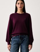 Tommy Jeans пуловер дамски от памук бордо DW0DW23360