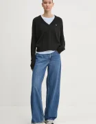 Tommy Jeans пуловер дамски от памук черен DW0DW19888