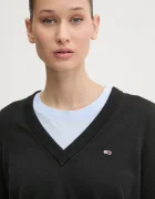 Tommy Jeans пуловер дамски от памук черен DW0DW19888