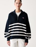 Tommy Jeans пуловер дамски от памук тъмносин DW0DW22928