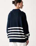 Tommy Jeans пуловер дамски от памук тъмносин DW0DW22928