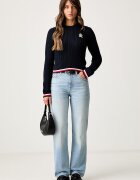 Tommy Jeans пуловер дамски от памук тъмносин DW0DW22933