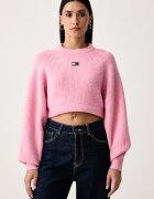 Tommy Jeans пуловер дамски с добавена вълна розов DW0DW22024