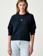 Tommy Jeans пуловер дамски с добавена вълна тъмносин DW0DW23831