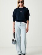 Tommy Jeans пуловер дамски с добавена вълна тъмносин DW0DW23831
