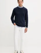 Tommy Jeans пуловер мъжки от памук тъмносин DM0DM21787