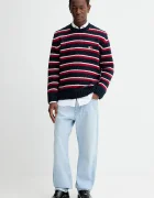 Tommy Jeans Пуловер с вълна от алпака в тъмносиньо от топла материя DM0DM22109