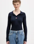 Tommy Jeans Пуловер в тъмносиньо от лека материя DW0DW22036