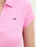 Tommy Jeans разкроена рокля от памук с еластан розова с изчистена шарка DW0DW22845