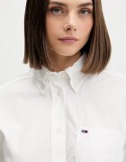 Tommy Jeans риза дамска от памук бяла с изчистена шарка DW0DW22766