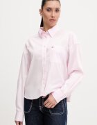 Tommy Jeans риза дамска от памук розова DW0DW22766