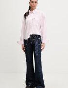 Tommy Jeans риза дамска от памук розова DW0DW22766