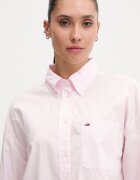 Tommy Jeans риза дамска от памук розова DW0DW22766