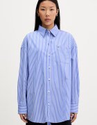 Tommy Jeans риза дамска от памук синя DW0DW22936