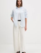 Tommy Jeans риза дамска с лен синя на райе DW0DW22209