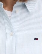 Tommy Jeans риза дамска с лен синя на райе DW0DW22209