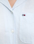 Tommy Jeans риза дамска с лен синя с изчистена шарка DW0DW22210