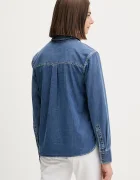 Tommy Jeans Риза дамска в синьо със стандартна кройка с класическа яка DW0DW22007