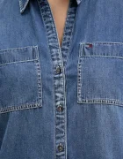 Tommy Jeans Риза дамска в синьо със стандартна кройка с класическа яка DW0DW22007