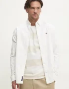 Tommy Jeans риза мъжка от памук бяла DM0DM21298