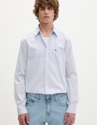 Tommy Jeans риза мъжка от памук синя на каре DM0DM22791