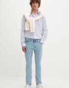 Tommy Jeans риза мъжка от памук синя на каре DM0DM22791