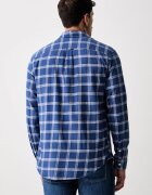 Tommy Jeans риза мъжка от памук синя на каре DM0DM23139