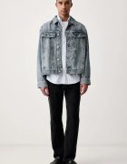 Tommy Jeans риза мъжка от памук синя на райе DM0DM22790