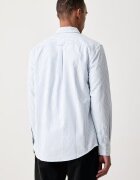 Tommy Jeans риза мъжка от памук синя на райе DM0DM22790