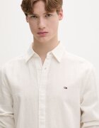 Tommy Jeans риза мъжка с лен бежова с изчистена шарка DM0DM22761