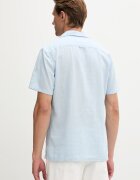 Tommy Jeans риза мъжка с лен синя DM0DM23058
