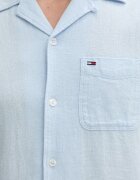 Tommy Jeans риза мъжка с лен синя DM0DM23058